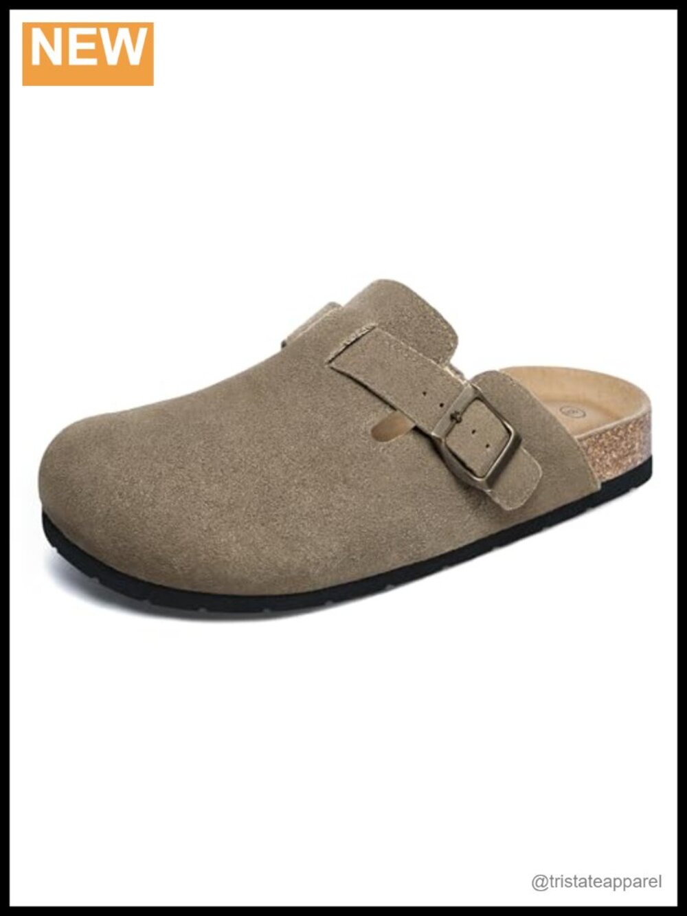 Women's Genuine Suede Clogs with Arch Support Cork Insole